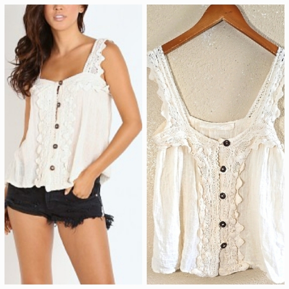 Jen's Pirate Booty Tops - Jen's Pirate Elegant Lace Trimmed White Top